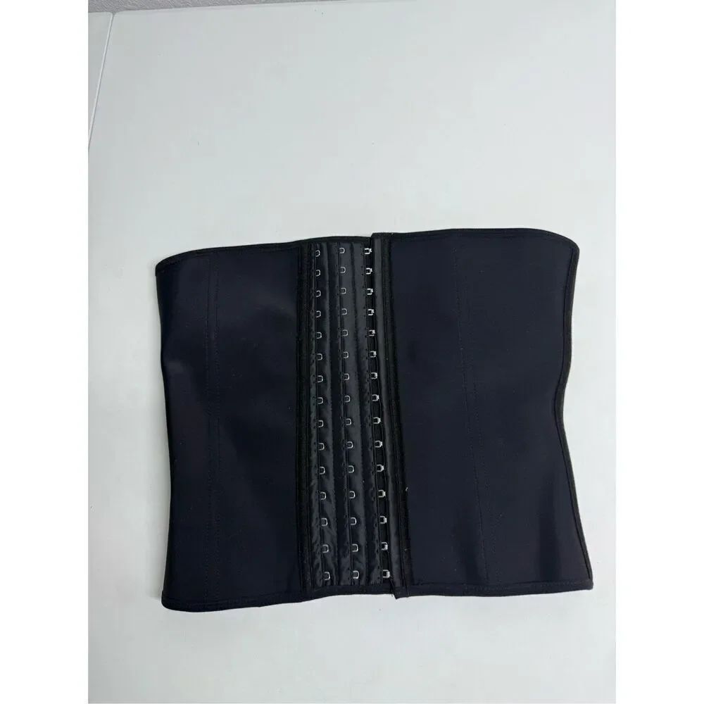 Women's Hourglass Figure Latex Waist Cincher Black Size S